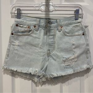 Levi's Blue Jean Shorts Frayed Hem Distressed